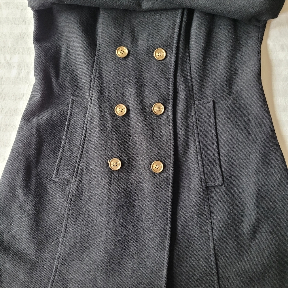 LIZ CLAIBORNE Elegant Black Double-Breasted Women's Coat - Picture 2 of 16